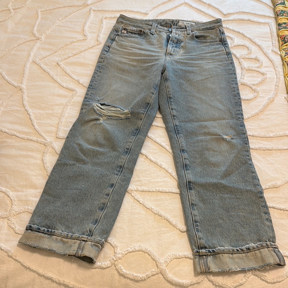 Ag Adriano Goldschmied Blue Boyfriend Jeans Relaxed Fit